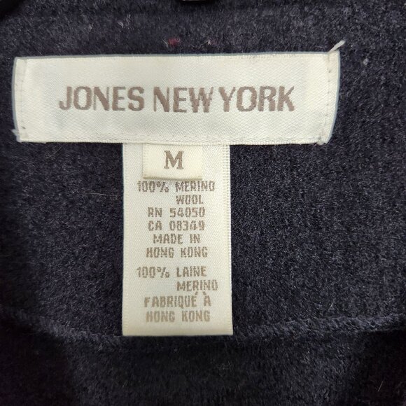 Vintage Jones New York Women's 100% Merino Wool Button Up Sweater W Pockets, Med - Picture 2 of 8